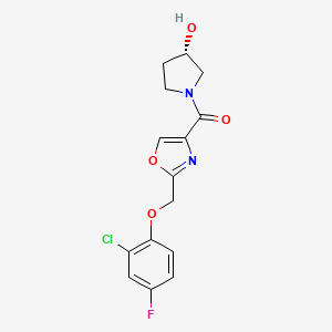 molecular formula C15H14ClFN2O4 B6060816 (3S)-1-({2-[(2-chloro-4-fluorophenoxy)methyl]-1,3-oxazol-4-yl}carbonyl)-3-pyrrolidinol 