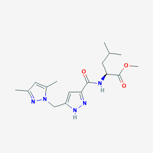molecular formula C17H25N5O3 B6060823 methyl N-({5-[(3,5-dimethyl-1H-pyrazol-1-yl)methyl]-1H-pyrazol-3-yl}carbonyl)-L-leucinate 