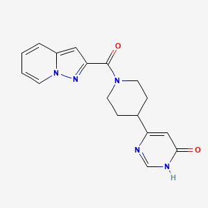 molecular formula C17H17N5O2 B6060842 6-[1-(pyrazolo[1,5-a]pyridin-2-ylcarbonyl)piperidin-4-yl]pyrimidin-4(3H)-one 