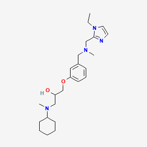 molecular formula C24H38N4O2 B6060844 1-[cyclohexyl(methyl)amino]-3-(3-{[[(1-ethyl-1H-imidazol-2-yl)methyl](methyl)amino]methyl}phenoxy)-2-propanol 