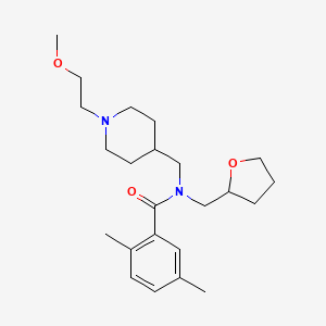 molecular formula C23H36N2O3 B6060873 N-{[1-(2-methoxyethyl)-4-piperidinyl]methyl}-2,5-dimethyl-N-(tetrahydro-2-furanylmethyl)benzamide 