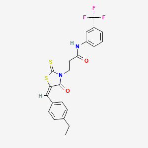 molecular formula C22H19F3N2O2S2 B6060889 3-[5-(4-ethylbenzylidene)-4-oxo-2-thioxo-1,3-thiazolidin-3-yl]-N-[3-(trifluoromethyl)phenyl]propanamide 