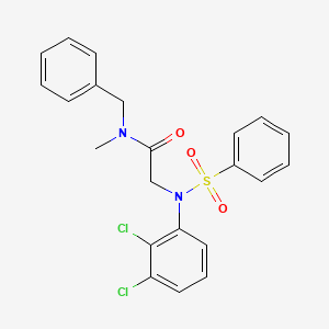 molecular formula C22H20Cl2N2O3S B6060897 N~1~-benzyl-N~2~-(2,3-dichlorophenyl)-N~1~-methyl-N~2~-(phenylsulfonyl)glycinamide 