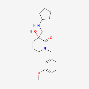 molecular formula C19H28N2O3 B6060900 3-[(cyclopentylamino)methyl]-3-hydroxy-1-(3-methoxybenzyl)-2-piperidinone 