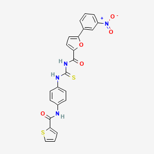 molecular formula C23H16N4O5S2 B6060910 5-(3-nitrophenyl)-N-[({4-[(2-thienylcarbonyl)amino]phenyl}amino)carbonothioyl]-2-furamide 
