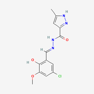 molecular formula C13H13ClN4O3 B6060913 N'-(5-chloro-2-hydroxy-3-methoxybenzylidene)-3-methyl-1H-pyrazole-5-carbohydrazide 