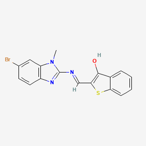 molecular formula C17H12BrN3OS B6060914 2-{[(6-bromo-1-methyl-1H-benzimidazol-2-yl)imino]methyl}-1-benzothiophene-3-ol 