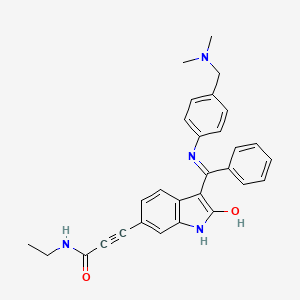 (Z)-3-(3-(((4-((dimethylamino)methyl)phenyl)amino)(phenyl)methylene)-2-oxoindolin-6-yl)-N-ethylpropiolamide