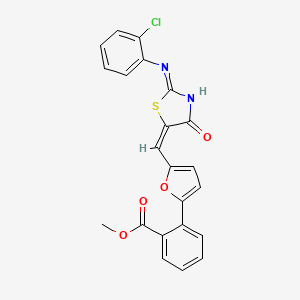 molecular formula C22H15ClN2O4S B6060966 methyl 2-(5-{[2-[(2-chlorophenyl)amino]-4-oxo-1,3-thiazol-5(4H)-ylidene]methyl}-2-furyl)benzoate 