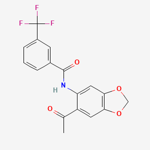 molecular formula C17H12F3NO4 B6060973 N-(6-acetyl-1,3-benzodioxol-5-yl)-3-(trifluoromethyl)benzamide 