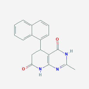 molecular formula C18H15N3O2 B6060980 2-methyl-5-(1-naphthyl)-5,8-dihydropyrido[2,3-d]pyrimidine-4,7(3H,6H)-dione 