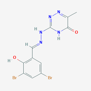 3,5-dibromo-2-hydroxybenzaldehyde (6-methyl-5-oxo-4,5-dihydro-1,2,4-triazin-3-yl)hydrazone