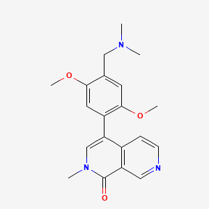 molecular formula C20H23N3O3 B606101 4-[4-[(Dimethylamino)methyl]-2,5-Dimethoxy-Phenyl]-2-Methyl-2,7-Naphthyridin-1-One CAS No. 1883429-22-8