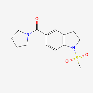 molecular formula C14H18N2O3S B6061014 1-(methylsulfonyl)-5-(1-pyrrolidinylcarbonyl)indoline 