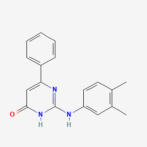 molecular formula C18H17N3O B6061021 2-[(3,4-dimethylphenyl)amino]-6-phenyl-4(3H)-pyrimidinone 