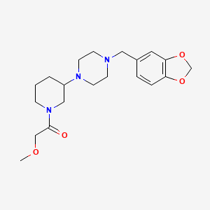 molecular formula C20H29N3O4 B6061035 1-(1,3-benzodioxol-5-ylmethyl)-4-[1-(methoxyacetyl)-3-piperidinyl]piperazine 