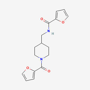 molecular formula C16H18N2O4 B6061047 N-{[1-(2-furoyl)-4-piperidinyl]methyl}-2-furamide 