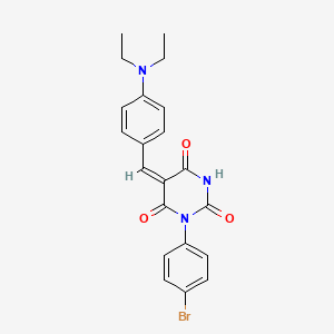 molecular formula C21H20BrN3O3 B6061076 1-(4-bromophenyl)-5-[4-(diethylamino)benzylidene]-2,4,6(1H,3H,5H)-pyrimidinetrione 