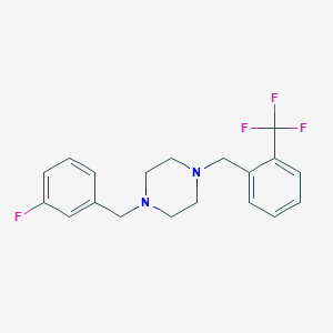 molecular formula C19H20F4N2 B6061077 1-(3-fluorobenzyl)-4-[2-(trifluoromethyl)benzyl]piperazine 