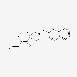 molecular formula C22H27N3O B6061087 7-(cyclopropylmethyl)-2-(2-quinolinylmethyl)-2,7-diazaspiro[4.5]decan-6-one 