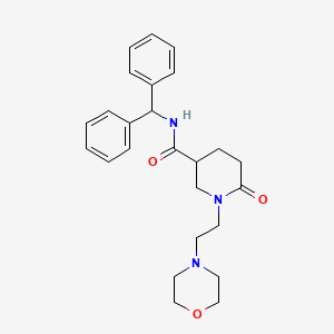 molecular formula C25H31N3O3 B6061091 N-(diphenylmethyl)-1-[2-(4-morpholinyl)ethyl]-6-oxo-3-piperidinecarboxamide 