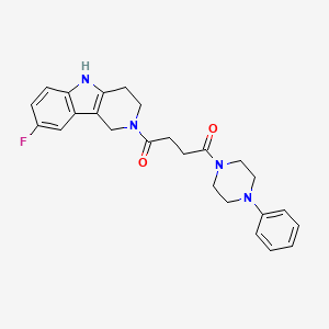 molecular formula C25H27FN4O2 B6061109 8-fluoro-2-[4-oxo-4-(4-phenyl-1-piperazinyl)butanoyl]-2,3,4,5-tetrahydro-1H-pyrido[4,3-b]indole 
