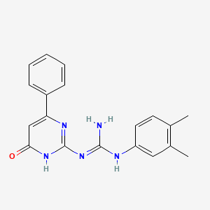 molecular formula C19H19N5O B6061134 N-(3,4-dimethylphenyl)-N'-(6-oxo-4-phenyl-1,6-dihydro-2-pyrimidinyl)guanidine 