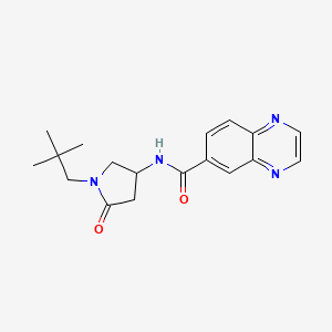 molecular formula C18H22N4O2 B6061135 N-[1-(2,2-dimethylpropyl)-5-oxo-3-pyrrolidinyl]-6-quinoxalinecarboxamide 