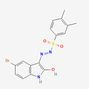 molecular formula C16H14BrN3O3S B6061144 N'-(5-bromo-2-oxo-1,2-dihydro-3H-indol-3-ylidene)-3,4-dimethylbenzenesulfonohydrazide 
