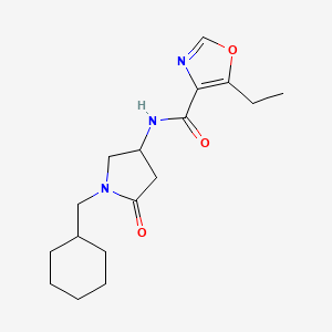 molecular formula C17H25N3O3 B6061148 N-[1-(cyclohexylmethyl)-5-oxo-3-pyrrolidinyl]-5-ethyl-1,3-oxazole-4-carboxamide 
