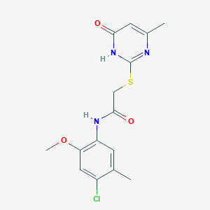 molecular formula C15H16ClN3O3S B6061154 N-(4-chloro-2-methoxy-5-methylphenyl)-2-[(4-methyl-6-oxo-1,6-dihydro-2-pyrimidinyl)thio]acetamide 