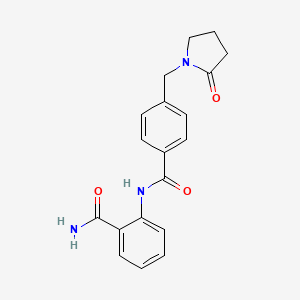 molecular formula C19H19N3O3 B6061155 2-({4-[(2-oxo-1-pyrrolidinyl)methyl]benzoyl}amino)benzamide 