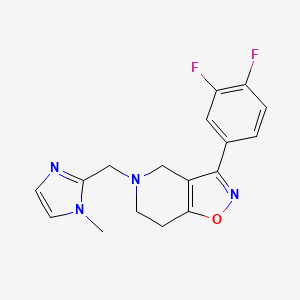 molecular formula C17H16F2N4O B6061162 3-(3,4-difluorophenyl)-5-[(1-methyl-1H-imidazol-2-yl)methyl]-4,5,6,7-tetrahydroisoxazolo[4,5-c]pyridine 