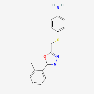 molecular formula C16H15N3OS B6061164 4-({[5-(2-methylphenyl)-1,3,4-oxadiazol-2-yl]methyl}thio)aniline 