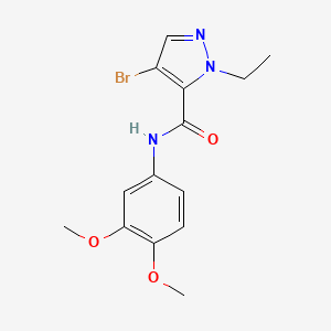 molecular formula C14H16BrN3O3 B6061173 4-bromo-N-(3,4-dimethoxyphenyl)-1-ethyl-1H-pyrazole-5-carboxamide 