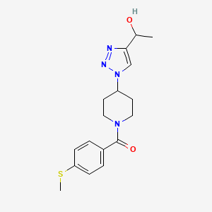 molecular formula C17H22N4O2S B6061178 1-(1-{1-[4-(methylthio)benzoyl]-4-piperidinyl}-1H-1,2,3-triazol-4-yl)ethanol 