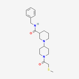 molecular formula C21H31N3O2S B6061190 N-benzyl-1'-[(methylthio)acetyl]-1,4'-bipiperidine-3-carboxamide 