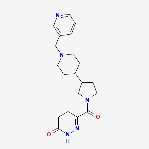 molecular formula C20H27N5O2 B6061195 6-({3-[1-(3-pyridinylmethyl)-4-piperidinyl]-1-pyrrolidinyl}carbonyl)-4,5-dihydro-3(2H)-pyridazinone 