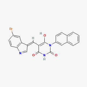 molecular formula C23H14BrN3O3 B6061200 5-[(5-bromo-1H-indol-3-yl)methylene]-1-(2-naphthyl)-2,4,6(1H,3H,5H)-pyrimidinetrione 