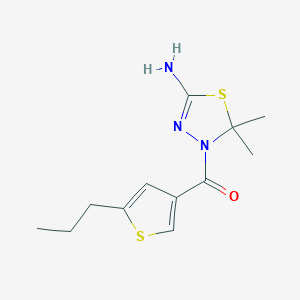 molecular formula C12H17N3OS2 B6061206 5,5-dimethyl-4-[(5-propyl-3-thienyl)carbonyl]-4,5-dihydro-1,3,4-thiadiazol-2-amine 