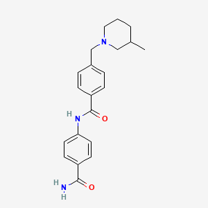 molecular formula C21H25N3O2 B6061214 N-[4-(aminocarbonyl)phenyl]-4-[(3-methyl-1-piperidinyl)methyl]benzamide 