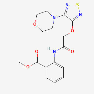 molecular formula C16H18N4O5S B6061222 methyl 2-({[(4-morpholin-4-yl-1,2,5-thiadiazol-3-yl)oxy]acetyl}amino)benzoate 