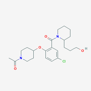 molecular formula C22H31ClN2O4 B6061247 3-(1-{2-[(1-acetyl-4-piperidinyl)oxy]-5-chlorobenzoyl}-2-piperidinyl)-1-propanol 