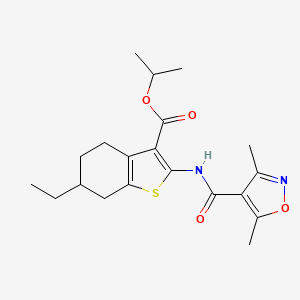 molecular formula C20H26N2O4S B6061258 isopropyl 2-{[(3,5-dimethyl-4-isoxazolyl)carbonyl]amino}-6-ethyl-4,5,6,7-tetrahydro-1-benzothiophene-3-carboxylate 