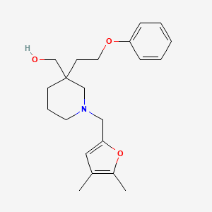 molecular formula C21H29NO3 B6061267 [1-[(4,5-dimethyl-2-furyl)methyl]-3-(2-phenoxyethyl)-3-piperidinyl]methanol 