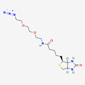molecular formula C16H28N6O4S B606127 1H-Thieno[3,4-d]imidazole-4-pentanamide, N-[2-[2-(2-azidoethoxy)ethoxy]ethyl]hexahydro-2-oxo- CAS No. 1910803-72-3