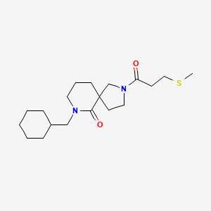 molecular formula C19H32N2O2S B6061275 7-(cyclohexylmethyl)-2-[3-(methylthio)propanoyl]-2,7-diazaspiro[4.5]decan-6-one 