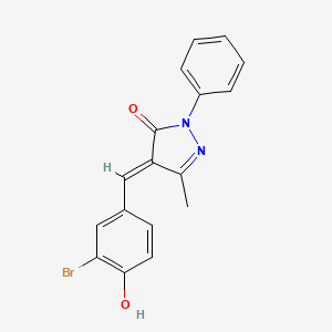 molecular formula C17H13BrN2O2 B6061278 4-(3-bromo-4-hydroxybenzylidene)-5-methyl-2-phenyl-2,4-dihydro-3H-pyrazol-3-one 