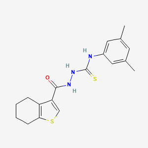molecular formula C18H21N3OS2 B6061285 N-(3,5-dimethylphenyl)-2-(4,5,6,7-tetrahydro-1-benzothien-3-ylcarbonyl)hydrazinecarbothioamide 