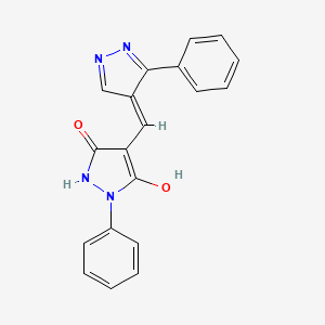 molecular formula C19H14N4O2 B6061298 1-phenyl-4-[(3-phenyl-1H-pyrazol-4-yl)methylene]-3,5-pyrazolidinedione 
